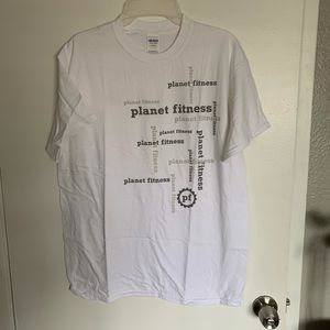 White Planet Fitness shirt